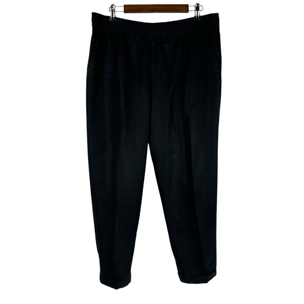 Chico's Tencel Twill Cuffed Ankle Pants size 14 Black